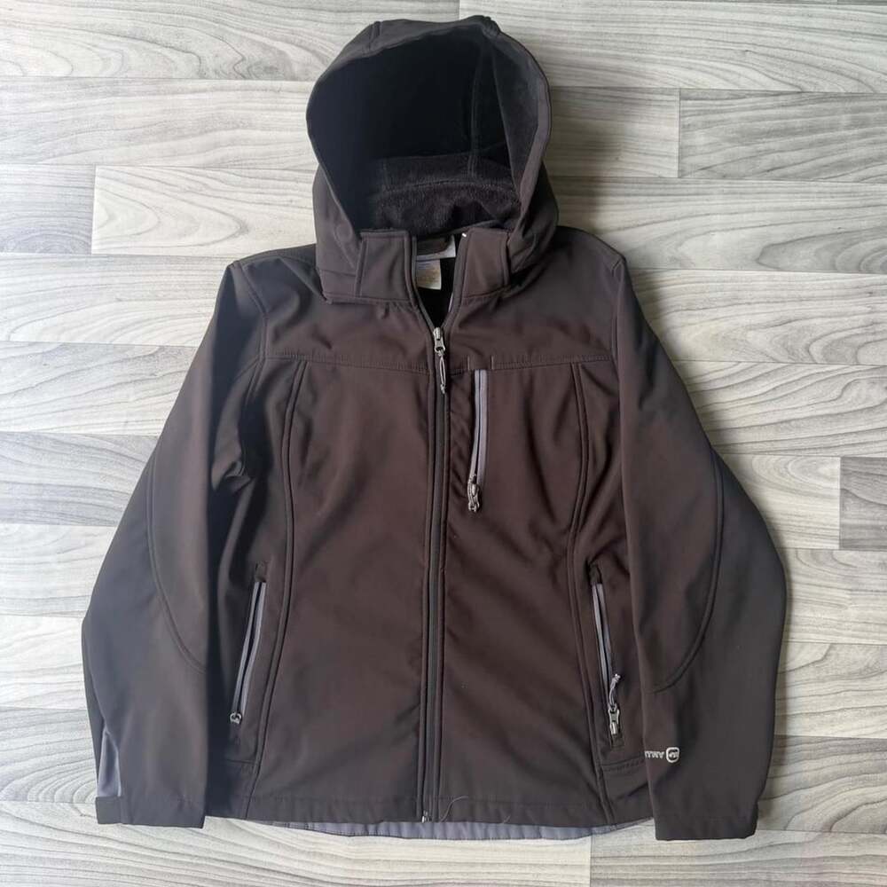 Free Country Soft Shell Hiking Jacket Black Large Gorpcore Y2K